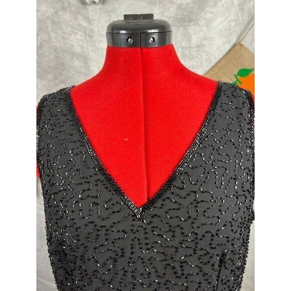 JMD New York Womens Black Sequined Fitted Sleeveless Dress Size M - Picture 3 of 7
